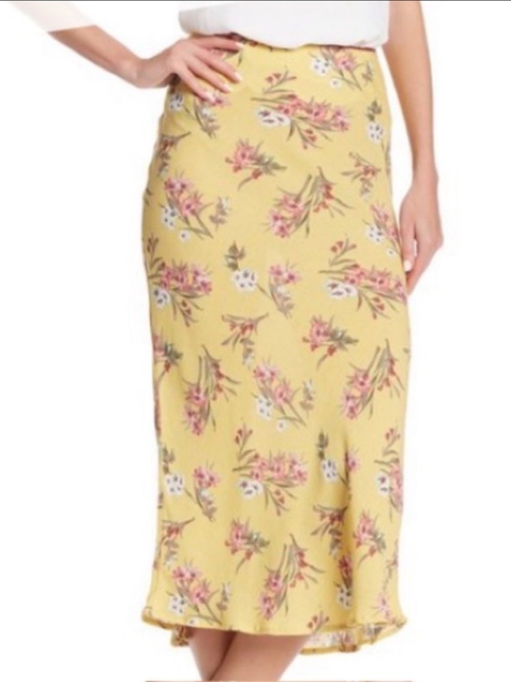 Know One Cares Floral Print Midi Skirt